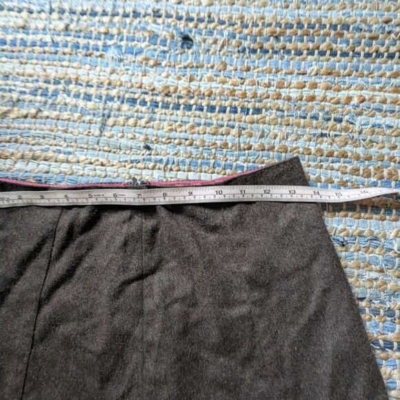 Vtg Express Wool Blend Skirt Brown 0 Pink Lace Trim Beaded Hem Lined Fairycore - Picture 6 of 8